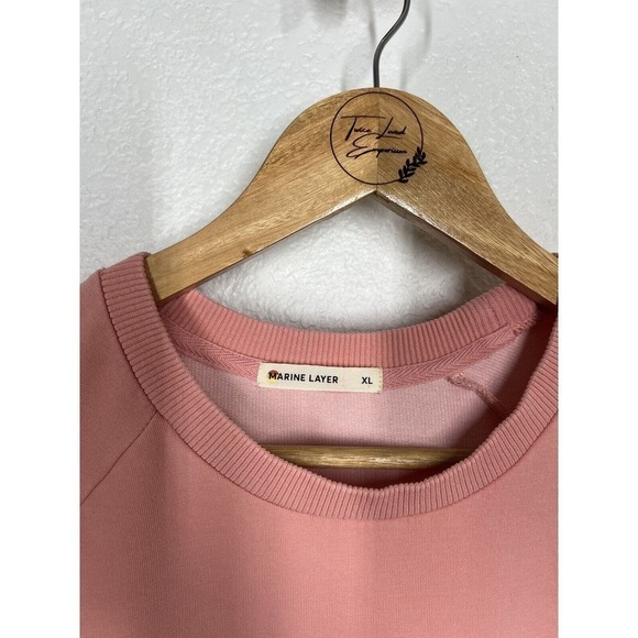 Marine Layer Cassidy Sweatshirt Dress XL Vintage Peach Pink Pockets - Picture 2 of 6